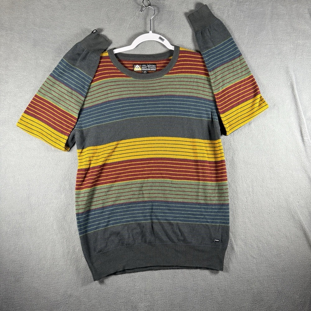 Vintage Marc Johnson Matrix Striped Knit Sweater Medium Long Sleeve Skate